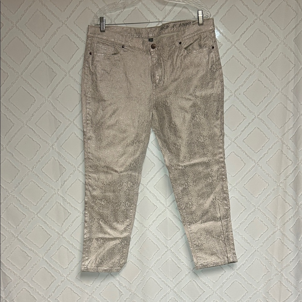New York & Company Silver Ankle Jeans